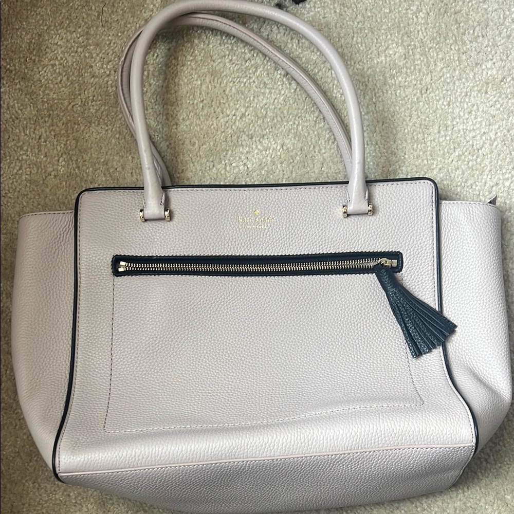 Kate Spade Cream/Taupe Tote Bag latop diaper bag large tote bag